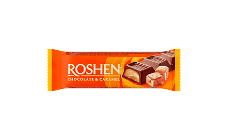 Roshen tejcsokoládés szelet karamellás 30g