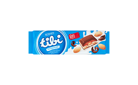 Tibi tejcsokoládé földimogyoróval, mogyorókrémmel és karamellel 295g