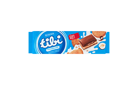 Tibi tejcsokoládé mogyorókrém töltelékkel és keksszel 290g