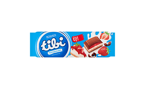 Tibi tejcsokoládé tejkrém és eper ízű zselés töltelékkel és keksszel 275g